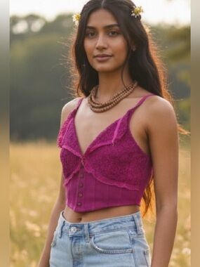 Free People Have My Heart Crop Top, Large